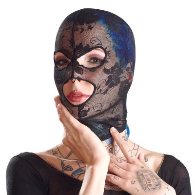 Black lace head mask 