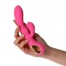 Pink rechargeable silicone rabbit g spot 