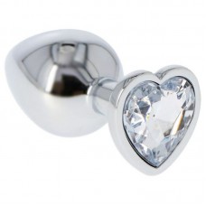 Medium metal anal; plug with strass heart