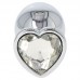 Large metal anal plug with strass heart