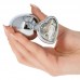 Large metal anal plug with strass heart