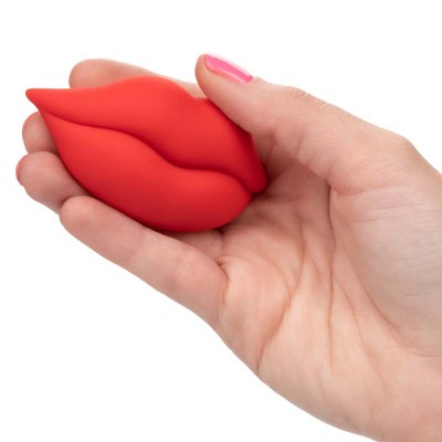 Mini vibrator red silicone silky lips 