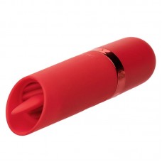 Flickering action red silicone vibrator 