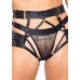 Luxury open harness briefs satin strips 