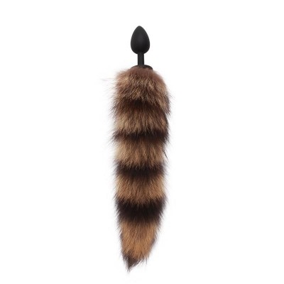 Foxy tail black silicone anal plug