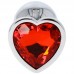 Metal butt plug red heart small