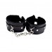 Black Leather cuffs with fur