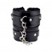 Black Leather cuffs with fur