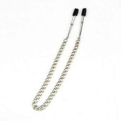 Silver Metal Nipple Clamps With Chain