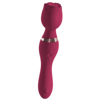 Διπλός δονητής σιλικόνης massager τριαντάφυλλο