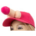 Ροζ καπέλο με γείσο και χνουδωτό πέος Ροζ καπέλο με γείσο και χνουδωτό πέος