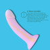 Λιλά πεος dildo σιλικόνης λείο με βεντούζα