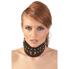 Leather collar with rings