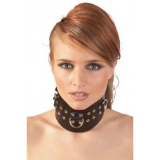 Leather collar with rings1