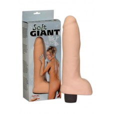 Soft giant vibrating dildo