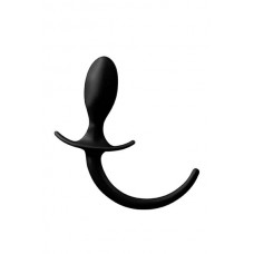 Silicone anal butt plug black tail