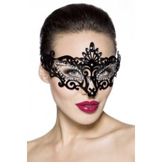 Black fetish face mask with strass