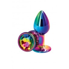 Small multicolor metal jewelry butt plug