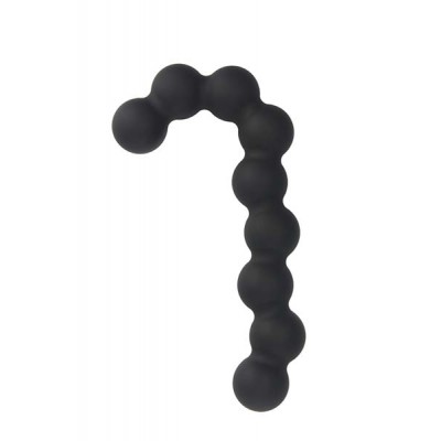 Soft silicone anal beads black