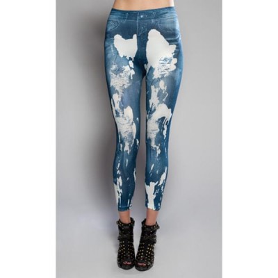 leggings with bleach design