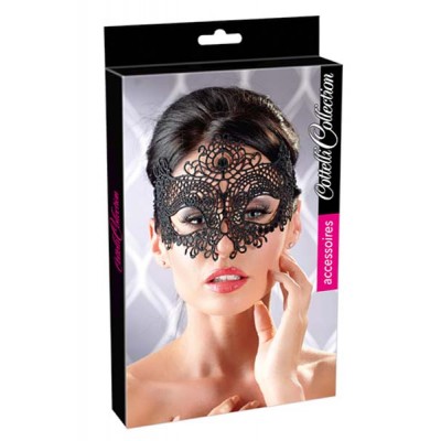 Black embroidery mask with lace