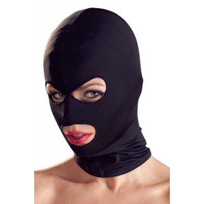 Black head mask with holes for eyes and mouth