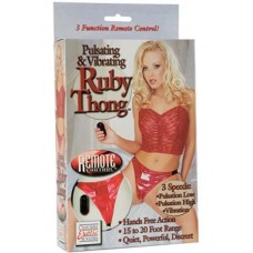 Pulsating & vibrating ruby thong