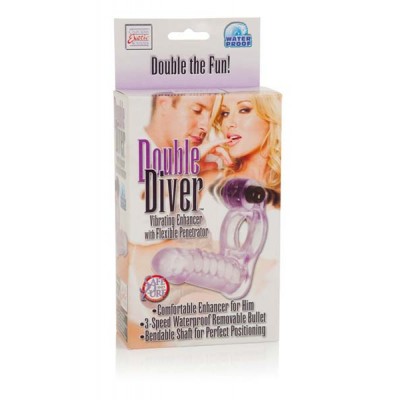 Double Diver Vibrating Ring Purple