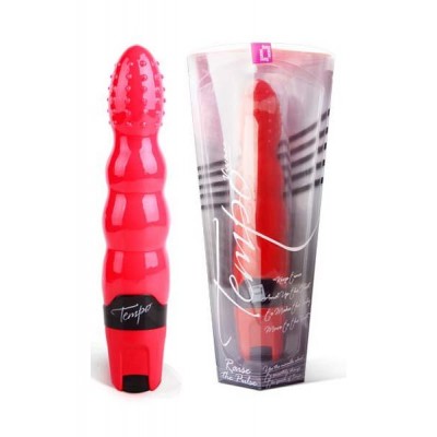 Tempo multispeed vibrator red ribbed