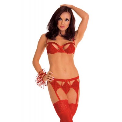 Bra string with suspenders red