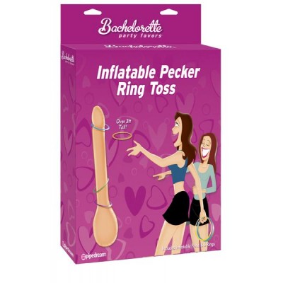 Inflatable pecker ring toss