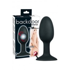 Black medium silicone vibrating butt plug