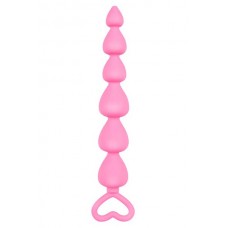 Anal Beads Pink Hearts Silicone