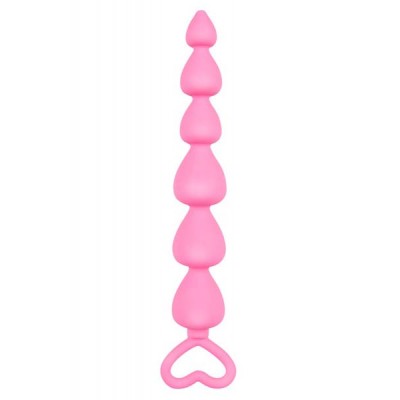 Anal Beads Pink Hearts Silicone