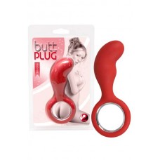 Red anal plug curved tip