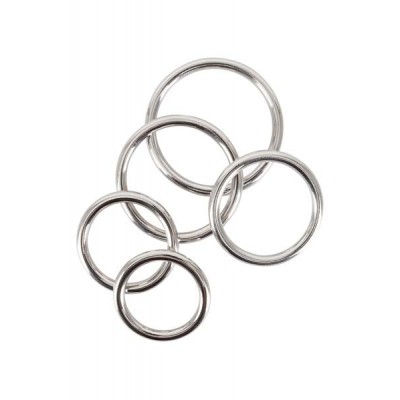 Set of 5 seamless metal cock rings