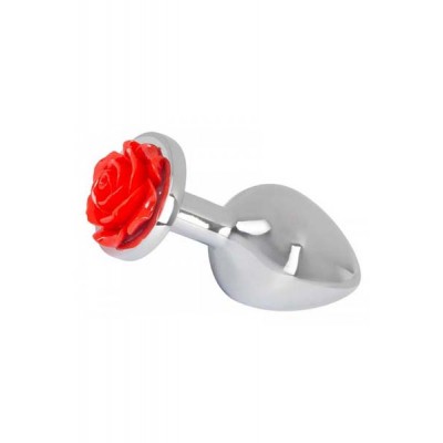 Metal anal plug with rose