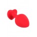 Κόκκινο μεσαίο κόσμημα πρωκτού με στρας καρδιά