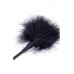 Black feather tickler long stick