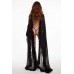 Black glamourous satin sensual cape