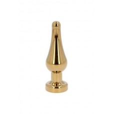 Gold anal metal plug with strass