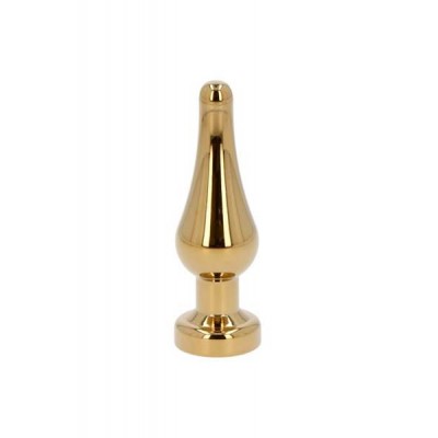 Gold anal metal plug with strass