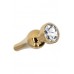 Gold anal metal plug with strass