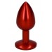 Small anal red metal butt plug with strass