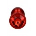 Small anal red metal butt plug with strass