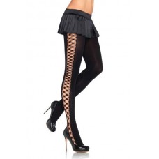 Criss cross side opaque tights