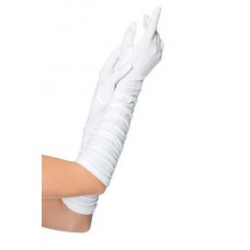 Matte spandex elbow length ruched gloves