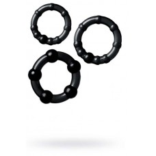 3 set cockrings black elastic