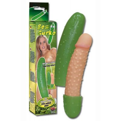 Cucumber penis surprise inside