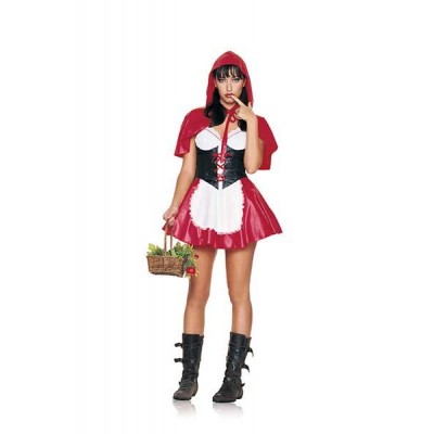 2 pc red riding hood outfit include dress and cape